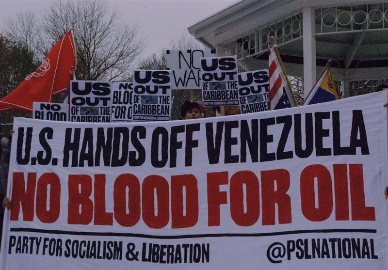 تجمع اعتراضی مقابل کاخ سفید در مخالفت با اقدامات آمریکا علیه ونزوئلا
