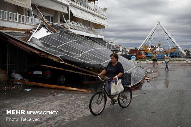 توفان «بایرون» در یونان خسارات زیادی به بار آورد