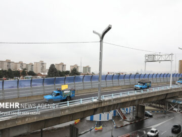 انسداد شبانه مسیر شرق به غرب تونل نیایش و پل صدر