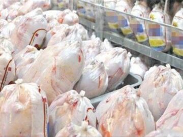 کشف ۱۸۵۰ کیلوگرم گوشت مرغ فاقد مجوز از کامیونت عبوری در سرخه