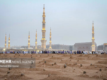 زیارت بی پیرایه و عاشقانه دانشجویان عمره گذار در بقیع