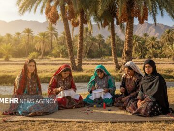 برپایی غرفه صنایع دستی حصیربافی در سراوان