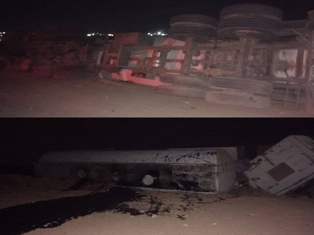 واژگونی تانکر ۲۵ هزار لیتری مازوت در محور قروه–بیجار