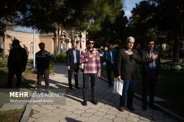 آیین تشیع وتدفین پیکر شهید گمنام در قزوین