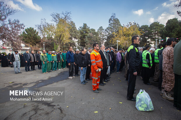 آیین تشیع وتدفین پیکر شهید گمنام در قزوین