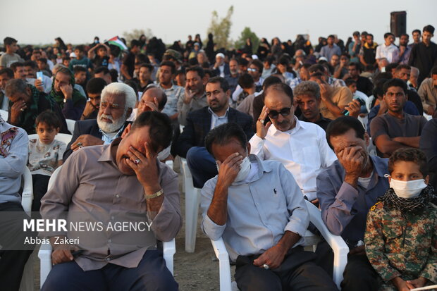 تشییع و تدفین پیکر شهید گمنام هشت سال دفاع مقدس در هشتبندی