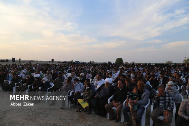 تشییع و تدفین پیکر شهید گمنام هشت سال دفاع مقدس در هشتبندی