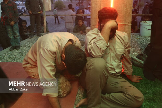 تشییع و تدفین پیکر شهید گمنام هشت سال دفاع مقدس در هشتبندی