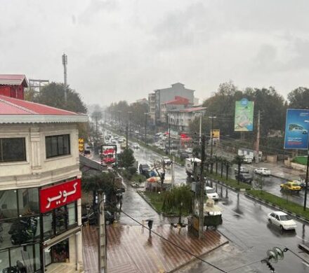 بارش شدید باران در رشت