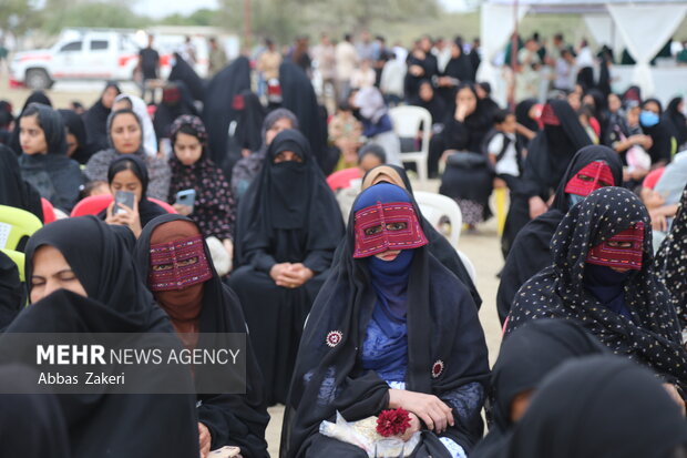 تشییع و خاکسپاری پیکر مطهر شهید گمنام در روستای پالور سیریک
