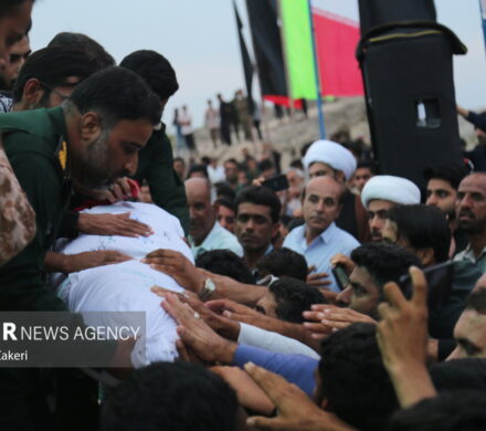 تشییع و خاکسپاری پیکر مطهر شهید گمنام در روستای پالور سیریک