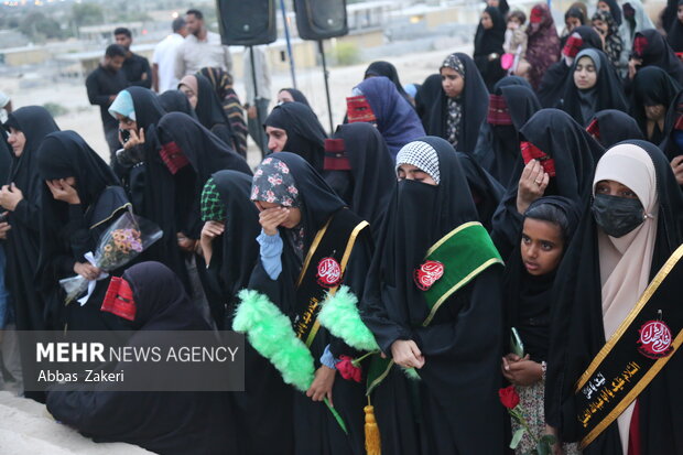 تشییع و خاکسپاری پیکر مطهر شهید گمنام در روستای پالور سیریک