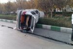 باخدا:واژگونی خودرو در بزرگراه پیامبر اعظم مشهد یک مصدوم برجا گذاشت