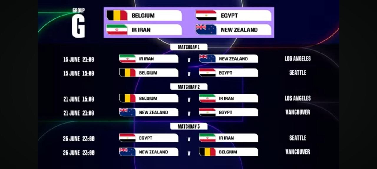 زمان و مکان بازی‌های تیم ملی فوتبال ایران در جام جهانی مشخص شد